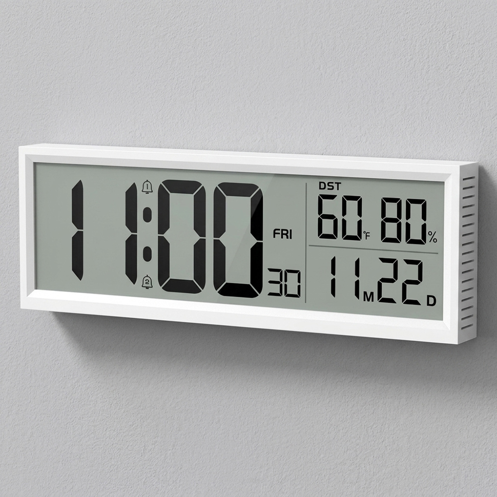 Office Tech Gadgets - 디지털 알람 시계, 온도, 습도, 날짜,