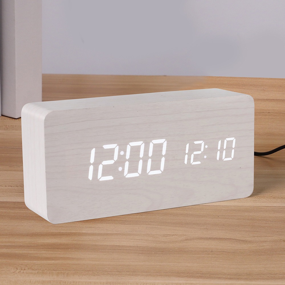 나무 디지털 알람 시계, 시간, 날짜, 온도 표시가 있 - Office Tech Gadgets 리뷰 및 가격