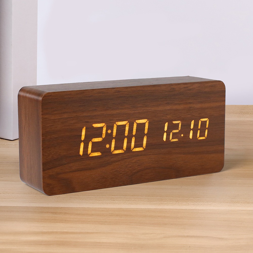 나무 디지털 알람 시계, 시간, 날짜, 온도 표시가 있 - Office Tech Gadgets 리뷰 및 가격