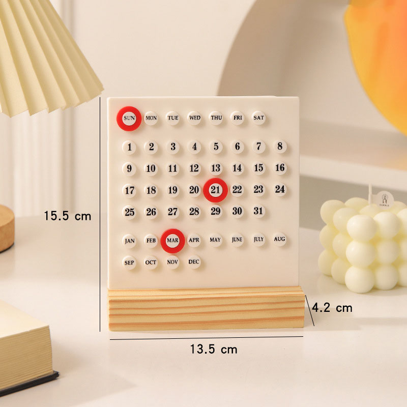 아크릴 나무 베이스 수제 DIY 달력 사무실 데스크탑  - Office Tech Gadgets 리뷰 및 가격