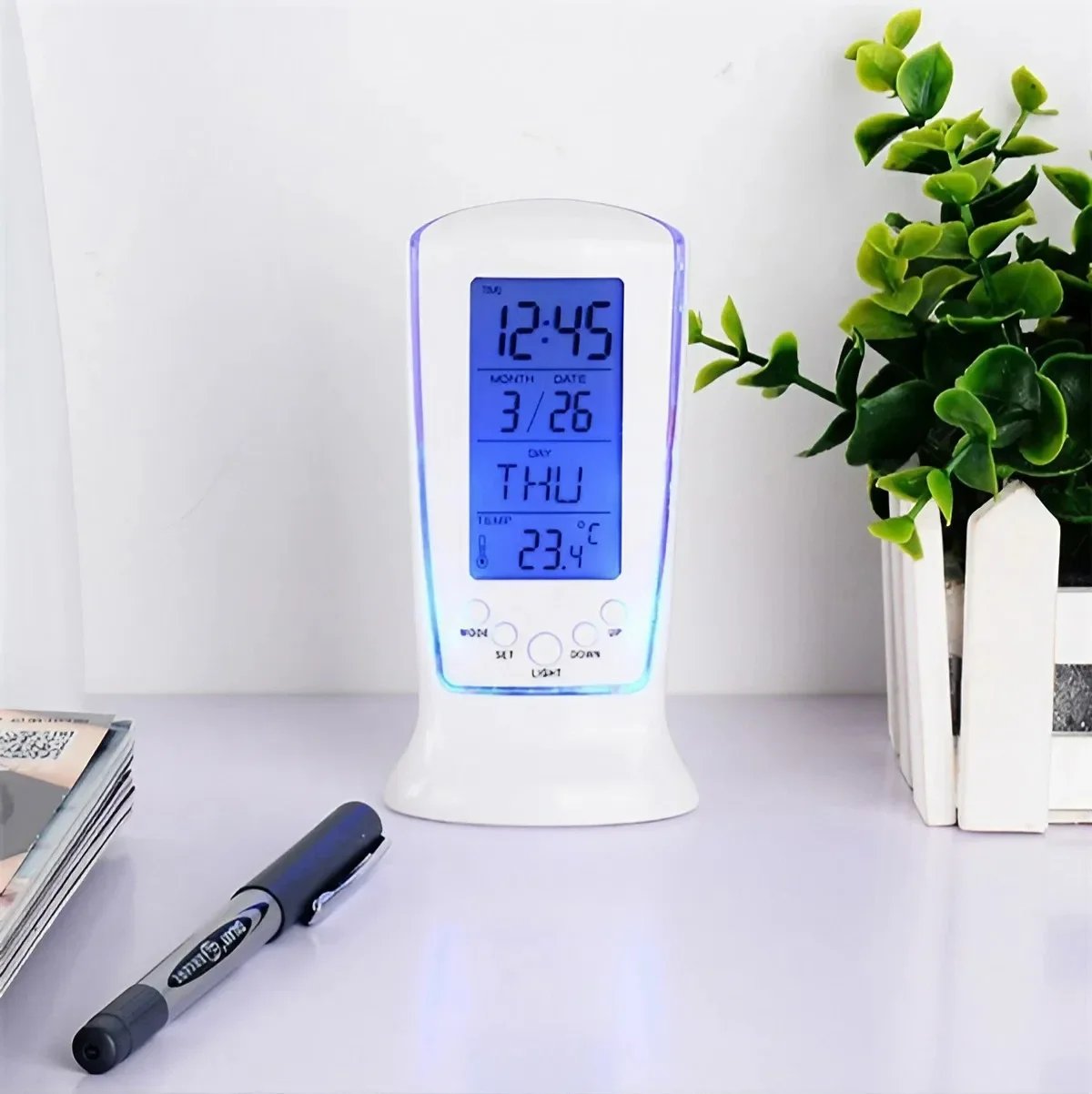 달력 시계 디지털 LED 시계 데스크탑 시계 머리맡 온 - Office Tech Gadgets 리뷰 및 가격